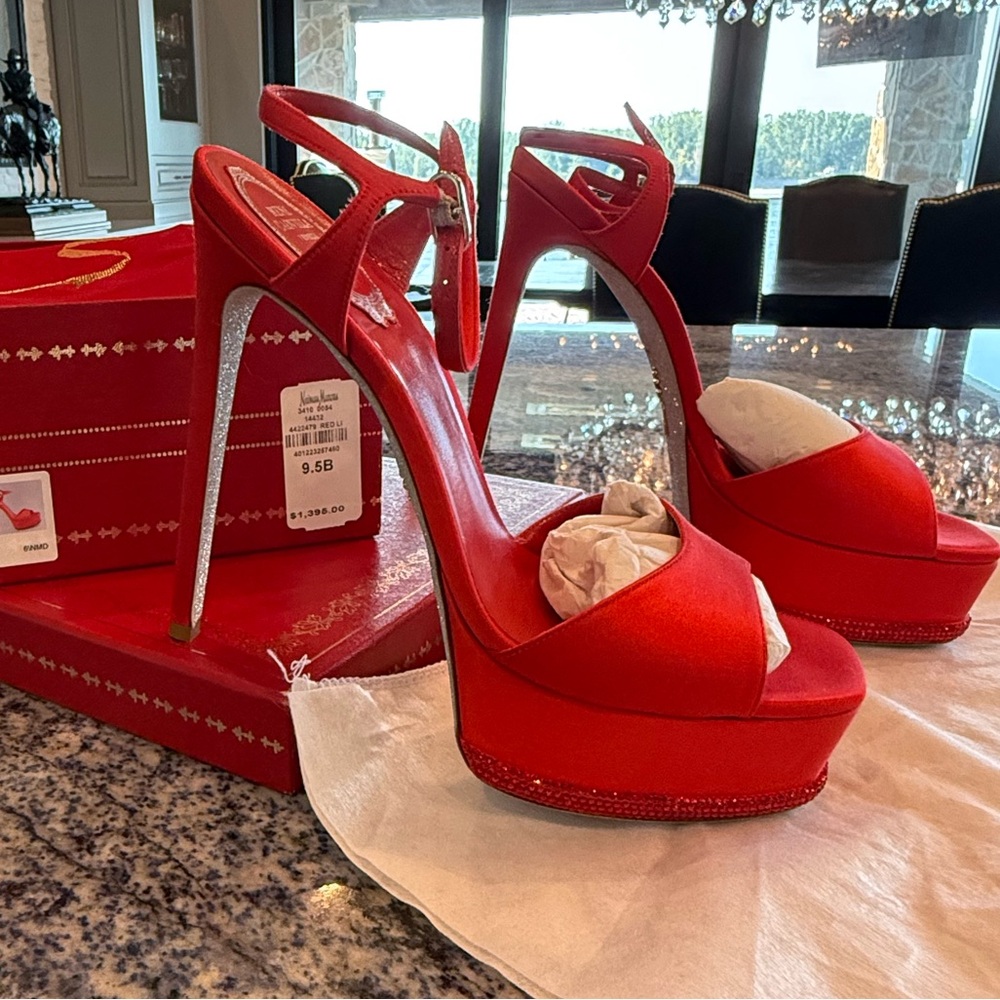 Rene Caovilla Red Platform Heels